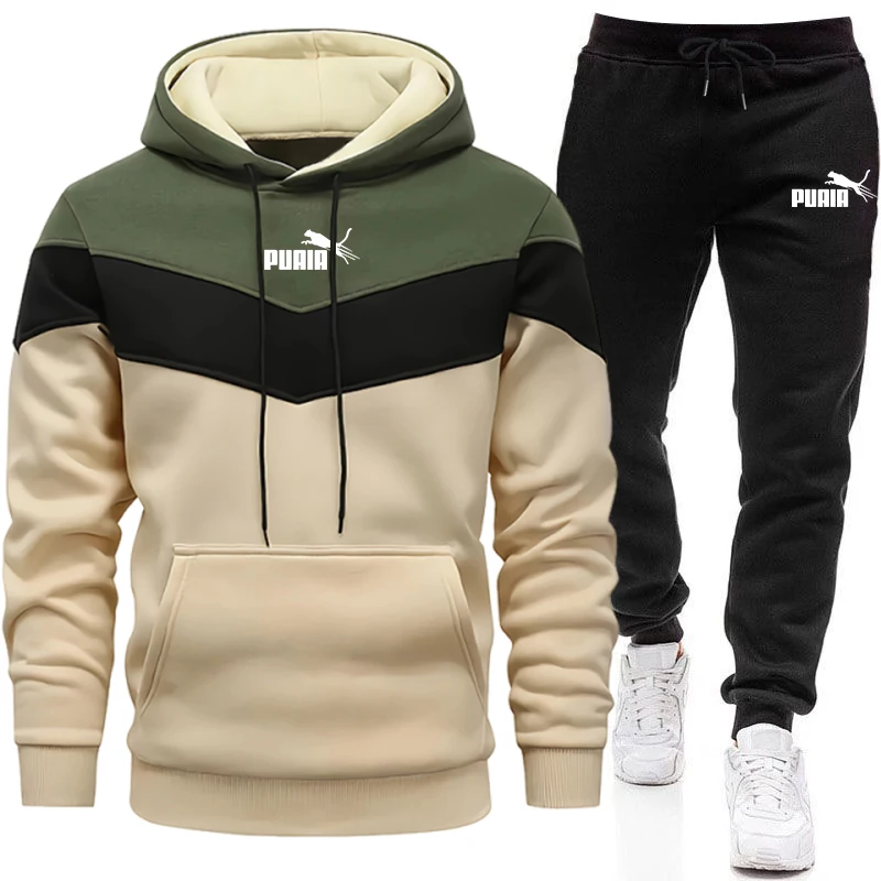 Men'S Fashion Hoodie - メンズセット/フーディー/パンツ 2026秋冬 デイリーカジュアル ファッション スポーツウェア フード付きスウェットシャツ＆スウェットパンツ