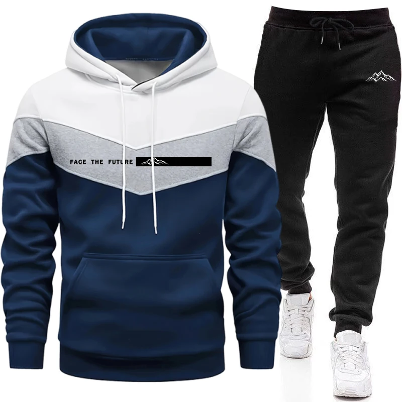 Men'S Fashion Hoodie - 秋冬デイリーカジュアルスポーツジョギングスーツ男性用アウトドアファッションスウェットシャツセット2026年新作メンズセットフーディーとスウェットパンツ