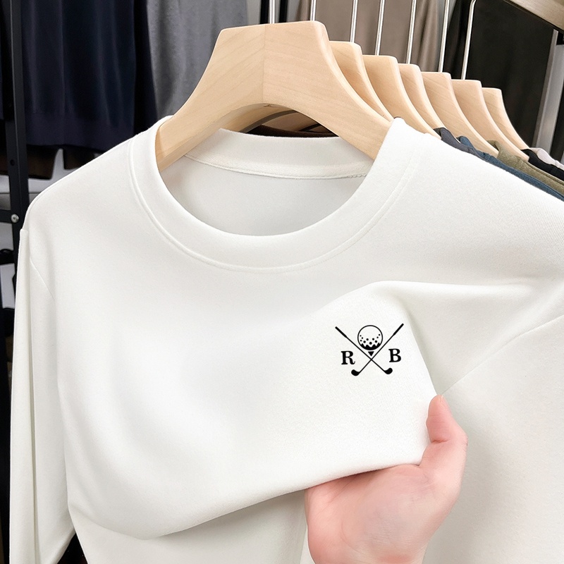 Men'S Fashion Color - メンズ秋物新作長袖Tシャツ、オリジナル無地プリント、快適なプルオーバートップス、ファッショナブルで多用途なメンズウェア