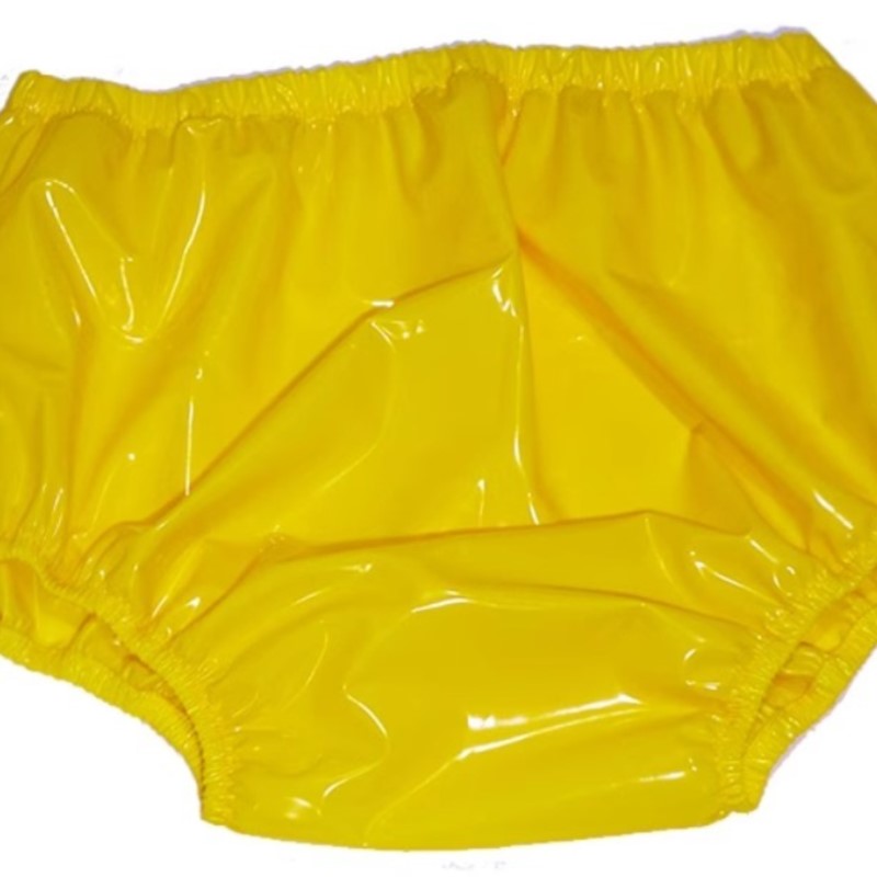 Men'S Fashion Underwear - ハイウエスト防水プラスチックブリーフ、おむつ対策ABDL、大きいサイズ、ゆったり幅広股下、布おむつ、PVC透明下着