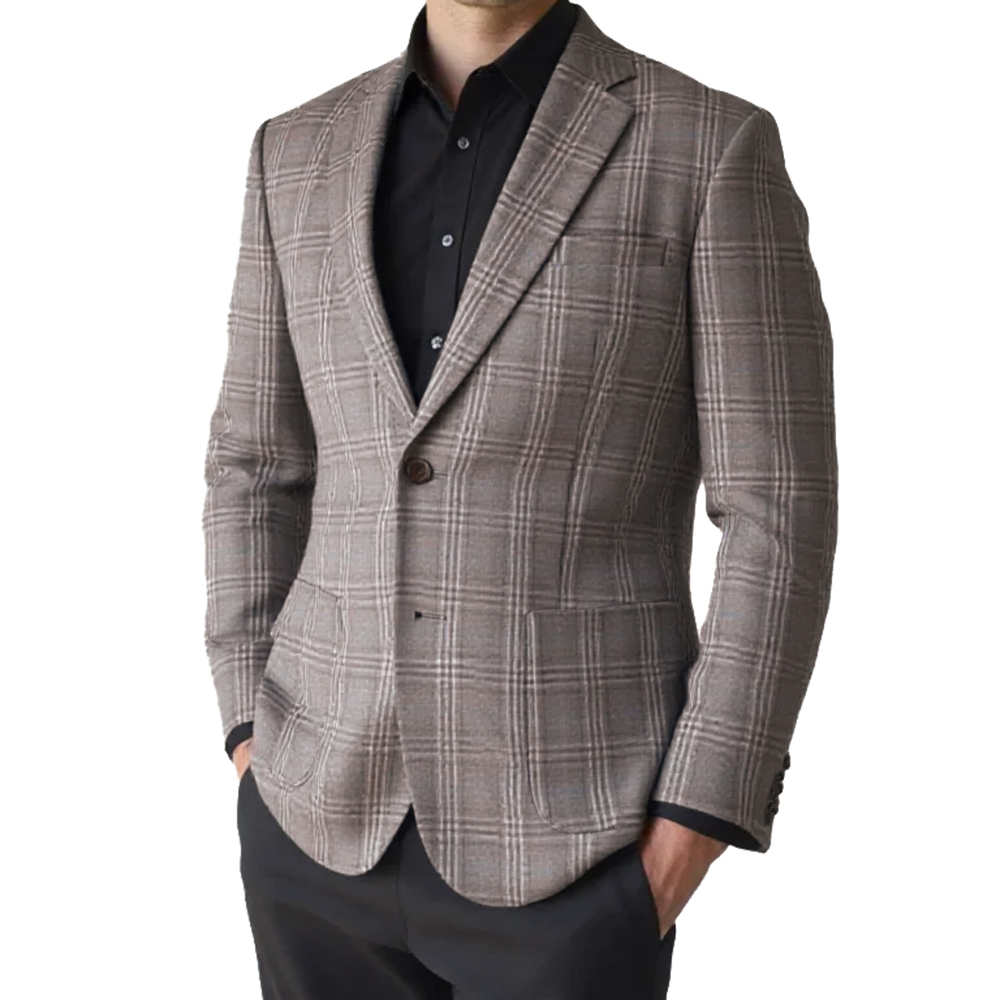 Mens Fashion Blazer - 2026年ファッションメンズジャケットブラウングレーチェック柄ブレザーテーラーメイドスーツジャケットカスタムメイドコートメンズブレザートレンディデザイナー服メンズ