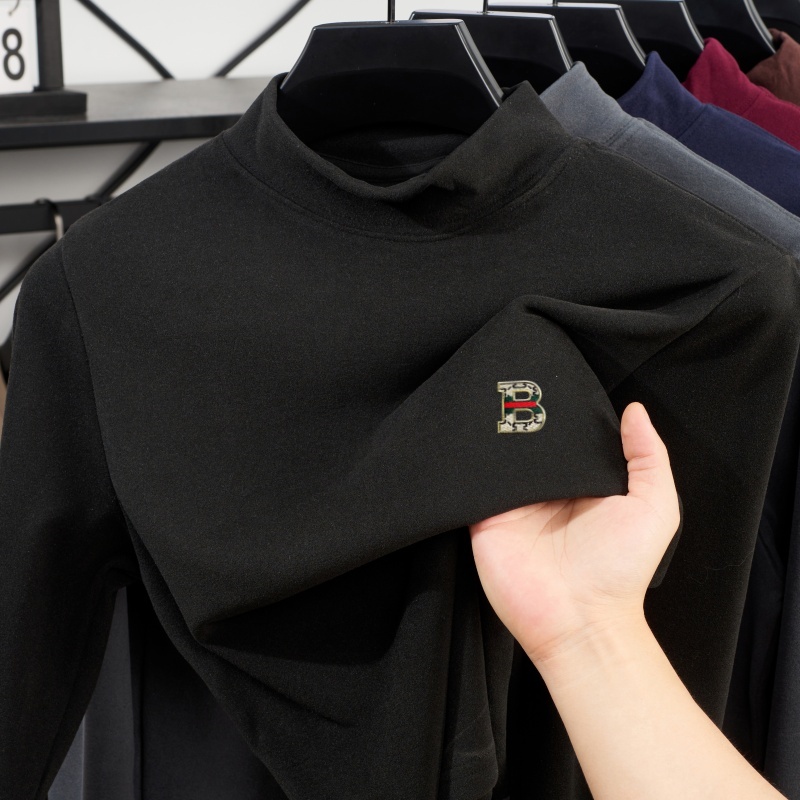 Men'S Fashion Hoodie - メンズ新作ファッショナブルなレタープリント入り春秋用ハーフハイネック長袖パーカー、普段使いや通勤に適したカジュアルで多用途なトップス