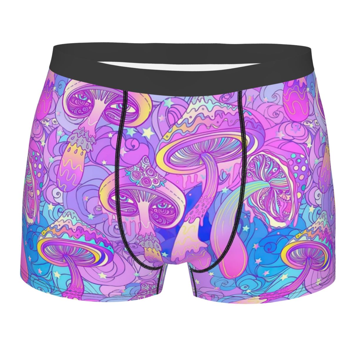 Men'S Fashion Underwear - 男性ファッションサイケデリックマジックマッシュルームプリント下着ボクサーブリーフ男性ストレッチショーツパンツ