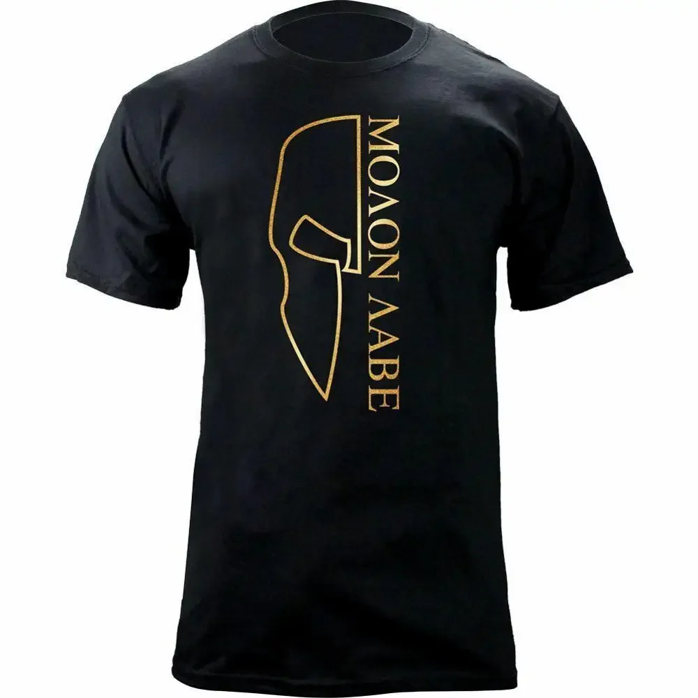 Men'S Fashion Online - Molon Labe アウトラインスパルタンヘルメットグラフィック Tシャツ 2019 新しいファッション夏新しい綿男性用デザインデザイン