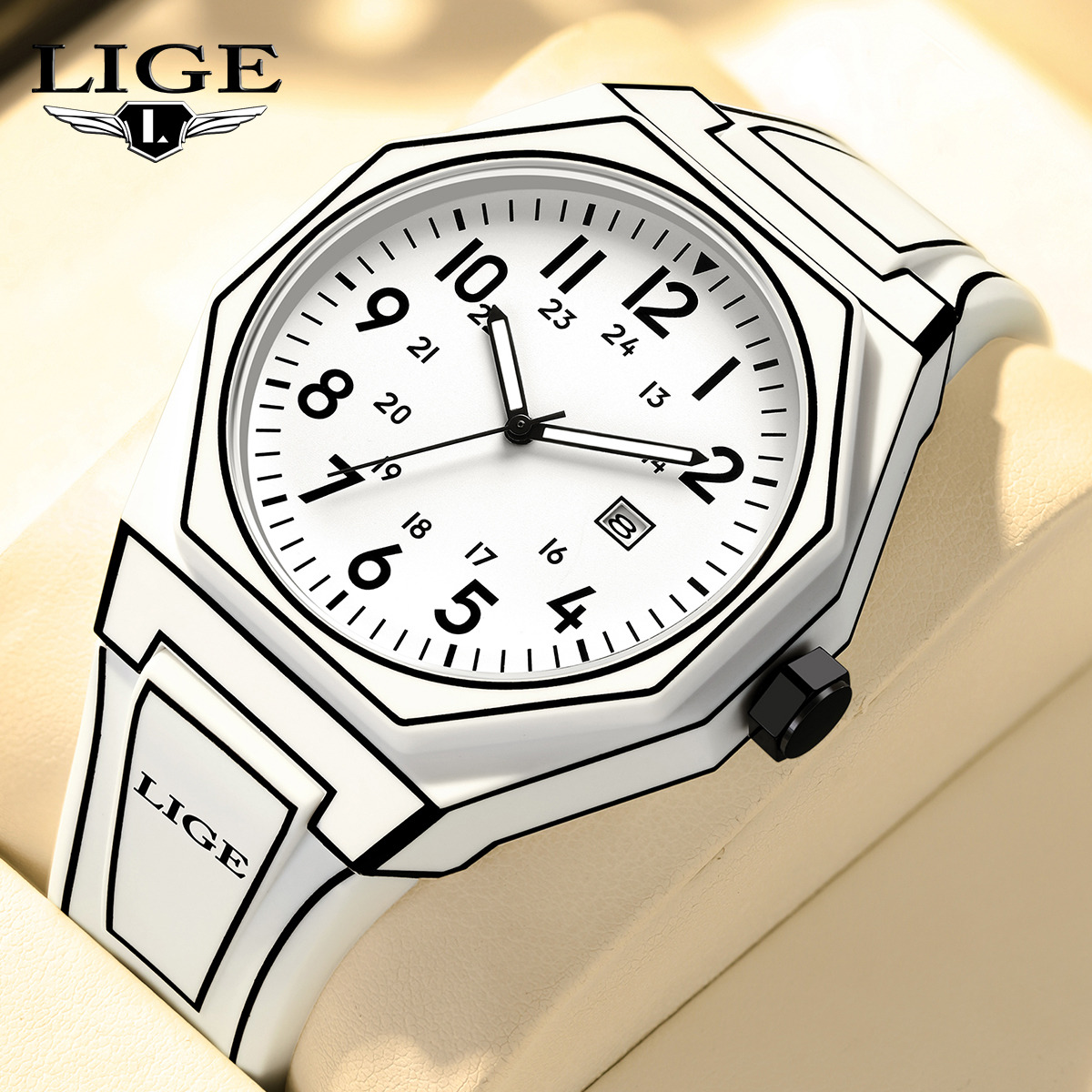 Men'S Fashion Box - LIGE 新しいメンズ腕時計ミリタリーメンズクォーツ腕時計ファッションクラシックシリコンスポーツ防水カレンダーレロジオ Masculino + ボックス