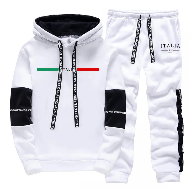 Men'S Fashion Hoodie - ファッションメンズトラックスーツプリントカジュアルスウェットシャツスポーツウェアアウトドアスポーツジョギングメンズ服シングルピースパーカーパンツ2026