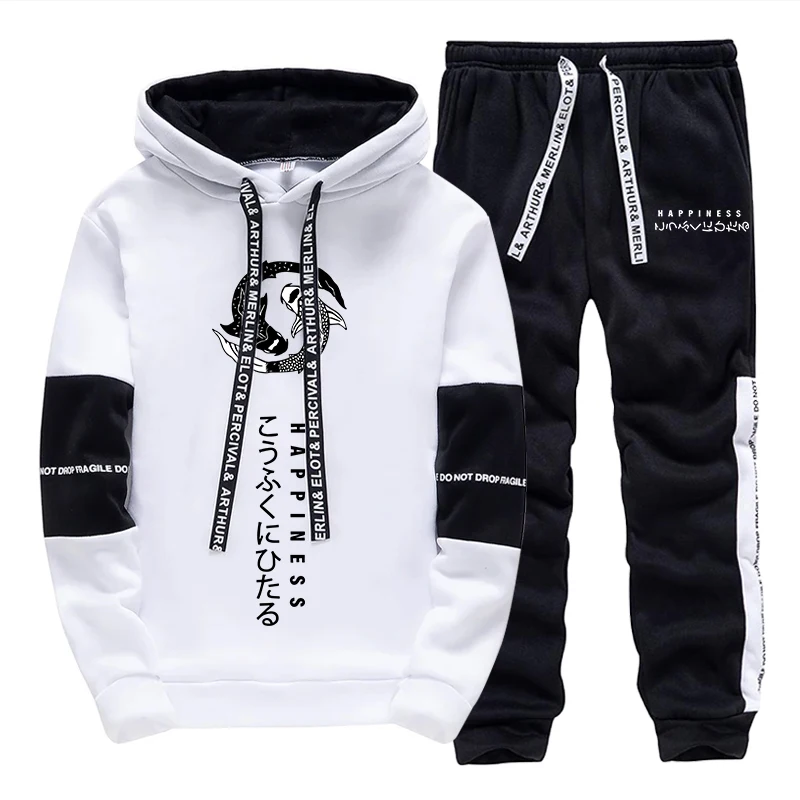 Men'S Fashion Hoodie - メンズファッション トラックスーツ プリント カジュアル フード付き 長袖スウェットシャツ