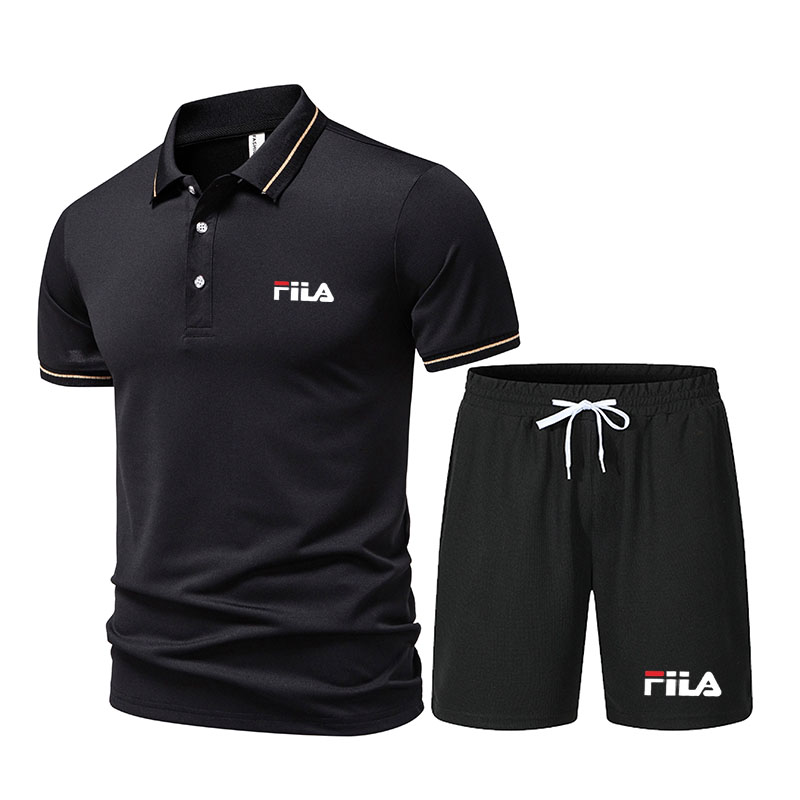 Men'S Fashion Polo - メンズおしゃれ2ピーススポーツウェアカジュアル半袖ポロシャツ＆ショートパンツセット