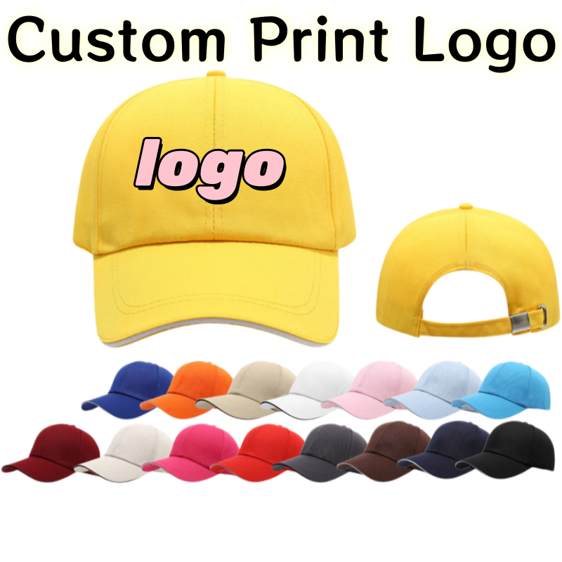 Men'S Fashion With Hat - カスタムプリントロゴ入り純綿メタルバックル6点セット斜め野球帽男女兼用ファッション多用途ダックタンハット