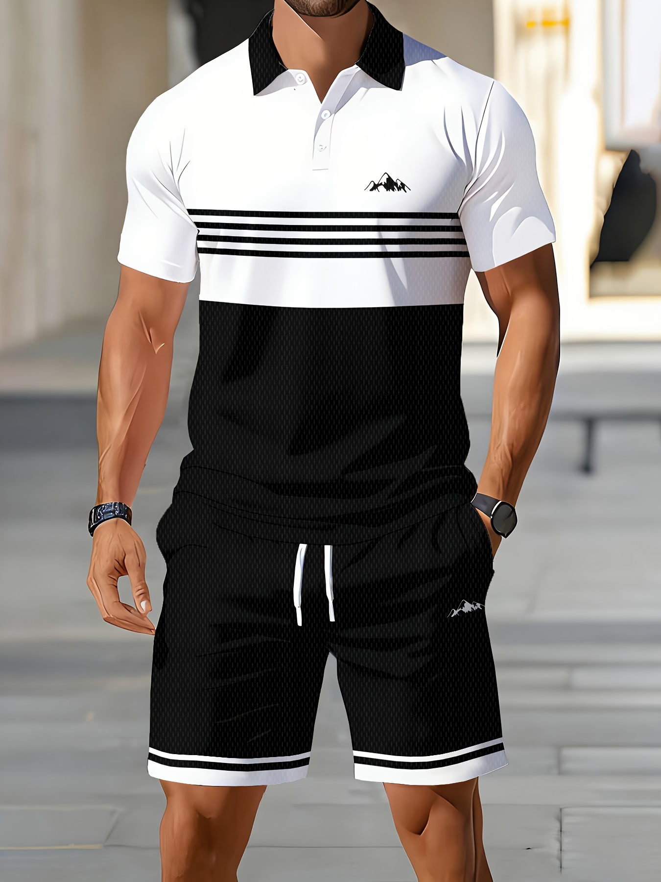 Men'S Fashion Polo - 2026年夏メンズポロシャツセット - 3Dプリントデザイン、通気性、軽量、快適、ファッショナブルなアウトドアメンズウェア