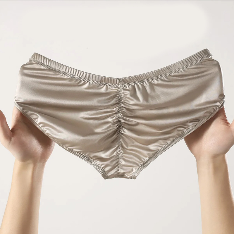 Men'S Fashion Underwear - 4 個メンズブリーフシャイニーサテンローライズセクシーな下着バルジポーチスムーズクール固体弾性パンツ通気性パンティー