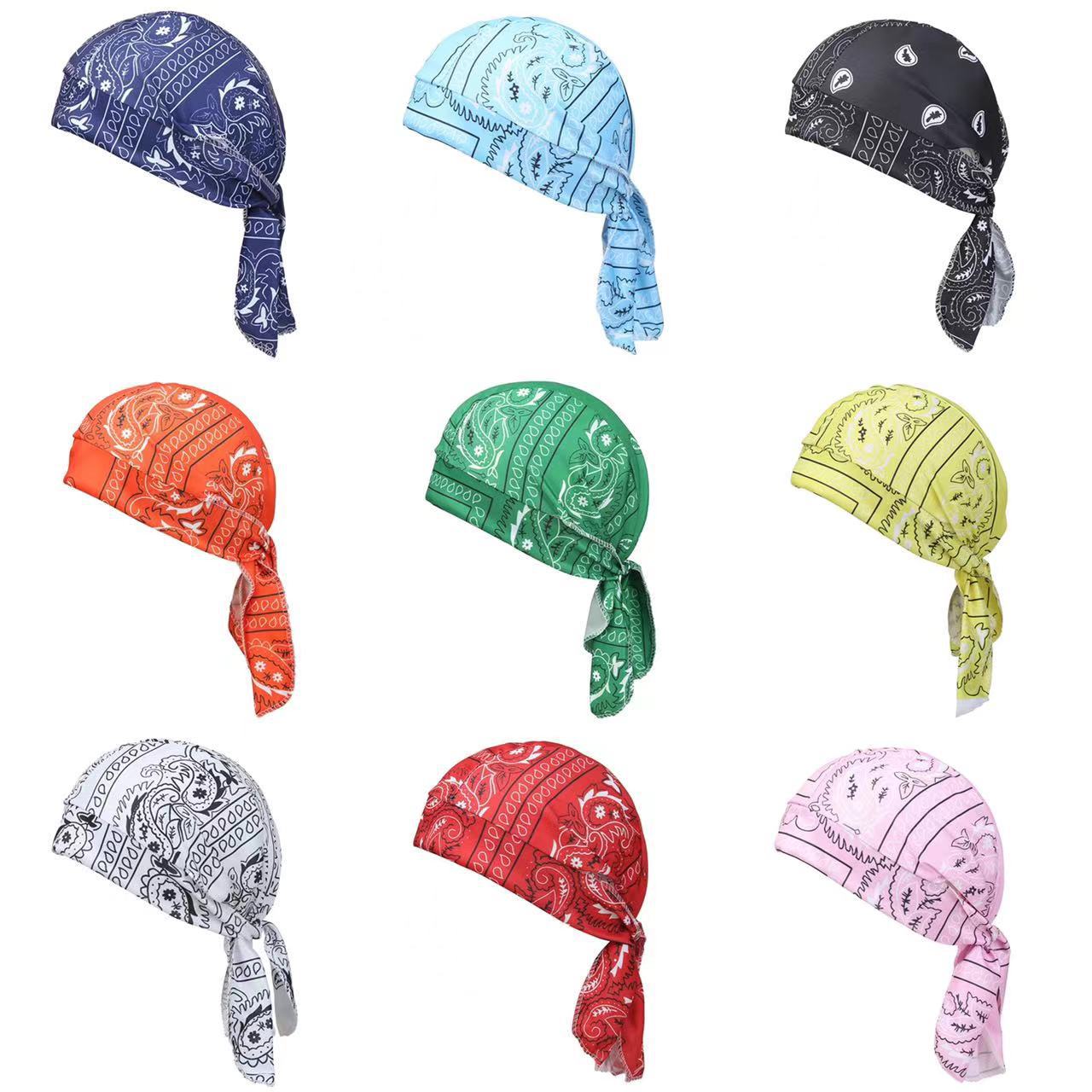 Men'S Fashion With Hat - メンズバンダナスカーフサイクリングヘッドスカーフハンカチヘッドアウトドア海賊帽子オートバイプリントペイズリーマルチカラーヒップホップダンス