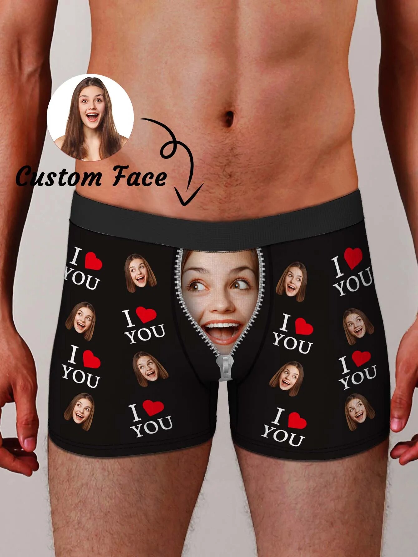 Men'S Fashion Underwear - カスタム写真入りメンズボクサーブリーフ、顔が入ったパーソナライズされた下着、彼氏、夫への面白いギフト、記念日、誕生日、バレンタインデーに