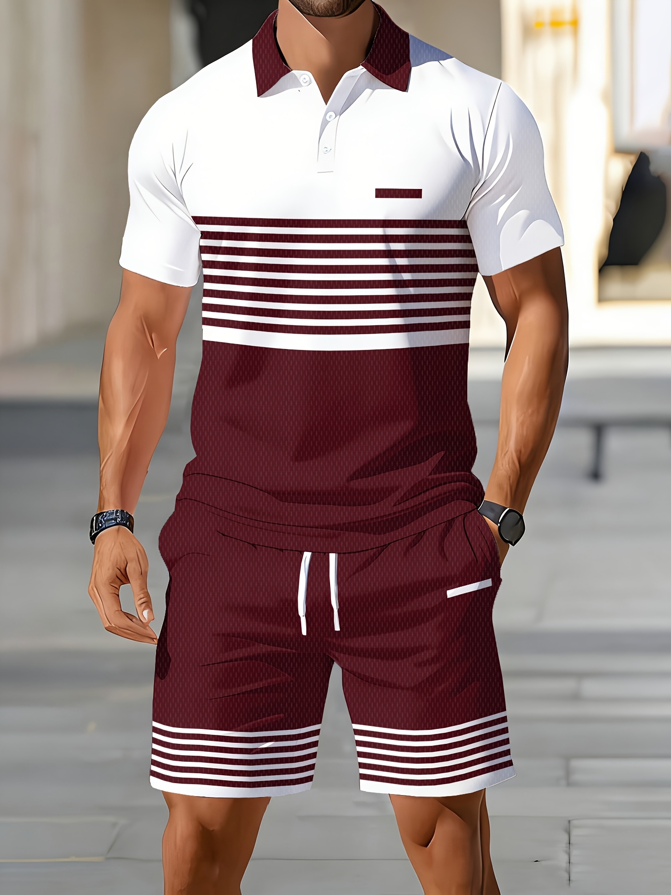 2026年夏メンズポロセット - 3Dプリント柄 - 通気性 - Men'S Fashion Polo のレビューと価格