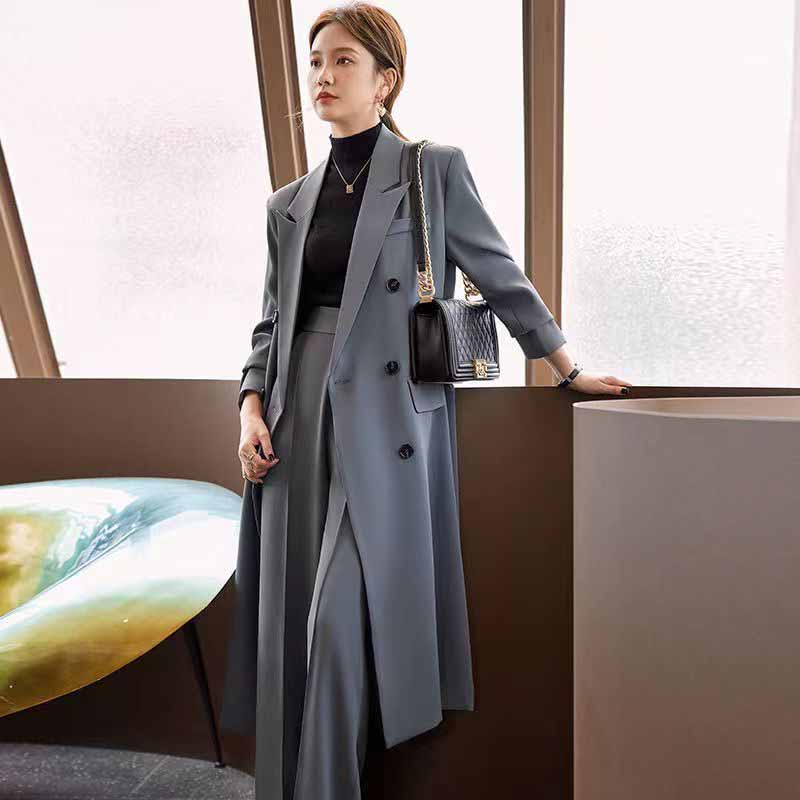 FANAN エレガントなロングトレンチコート女性韓国ダブルブ - Mens Fashion Blazer のレビューと価格