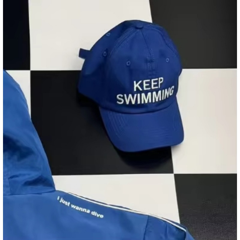 2026年トレンドの「Keep Swimming」新文字刺繍 - Men'S Fashion With Hat のレビューと価格