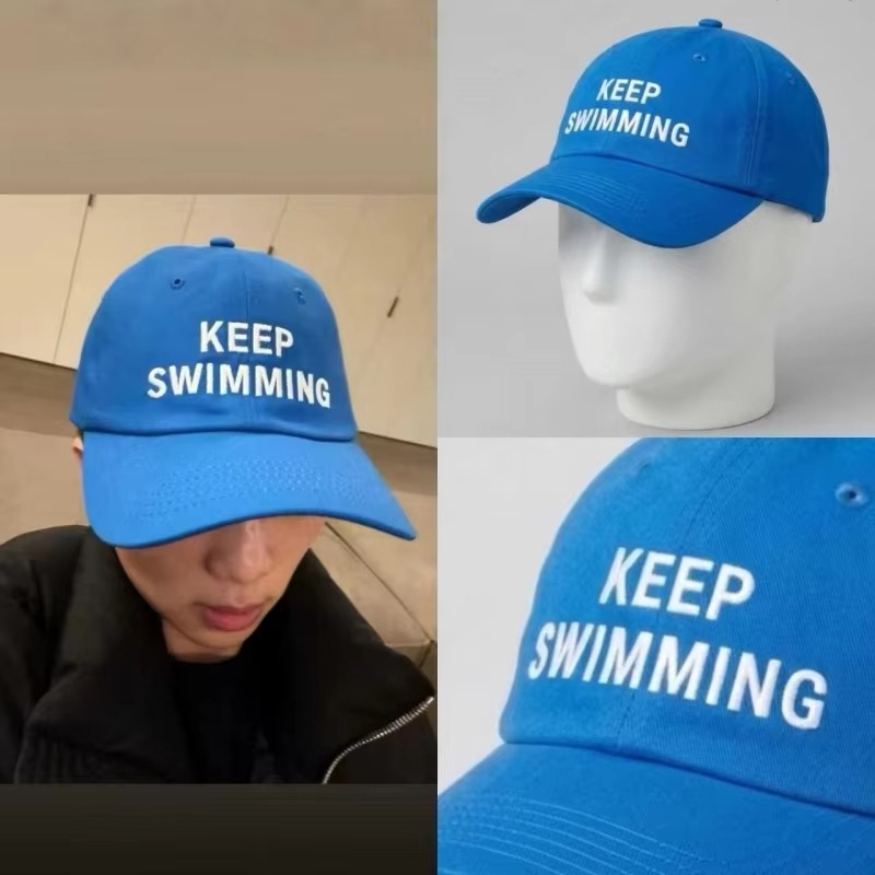 2026年トレンドの「Keep Swimming」新文字刺繍 - Men'S Fashion With Hat のレビューと価格