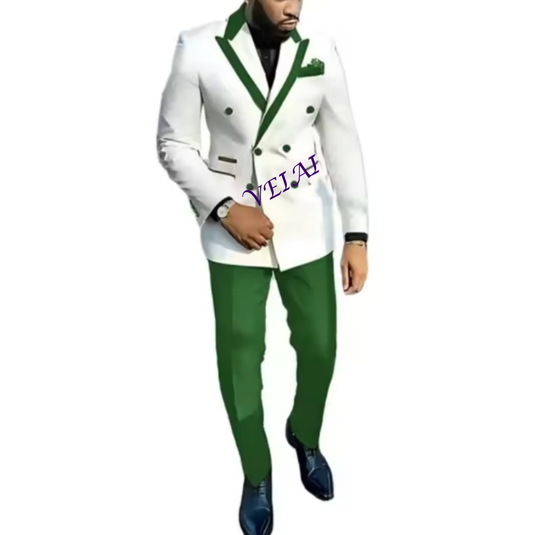 クラシックブルーの2ピースメンズスーツセット、オーダーメイド - Mens Fashion Blazer のレビューと価格