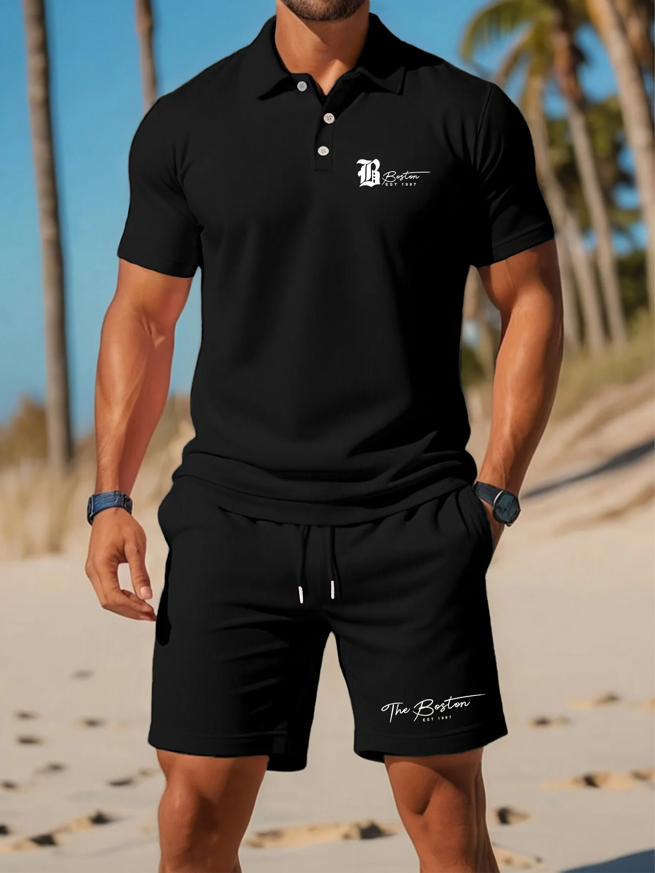夏の新作メンズポロシャツセット カジュアルスポーティー クー - Men'S Fashion Polo のレビューと価格