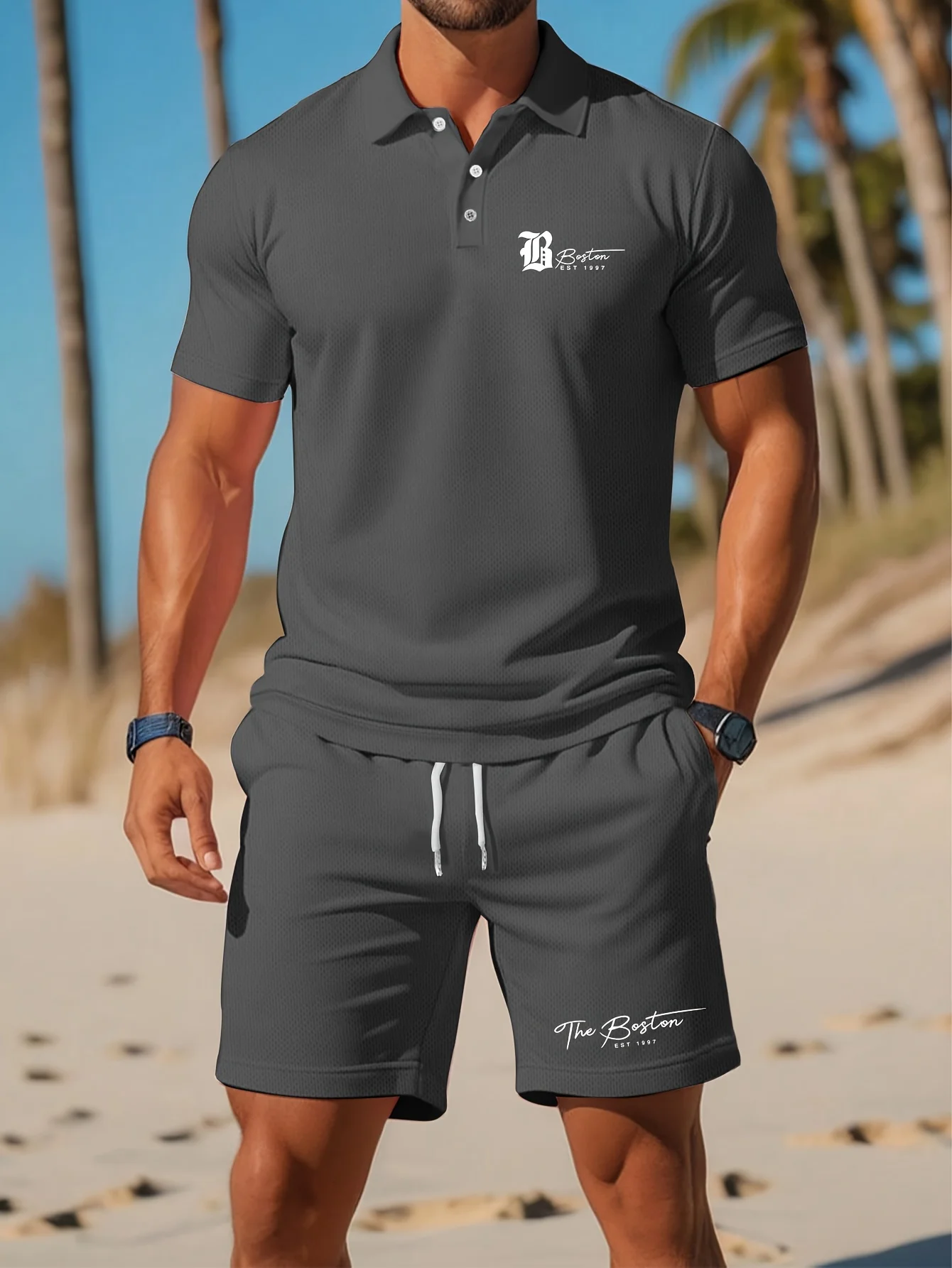 夏の新作メンズポロシャツセット カジュアルスポーティー クー - Men'S Fashion Polo のレビューと価格