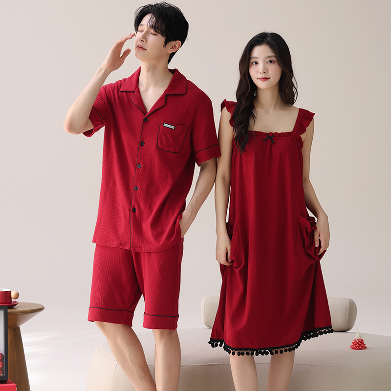 パジャマ愛好家お祝い赤色ファッション男性半袖ショーツカーディ - Mens Fashion Young のレビューと価格