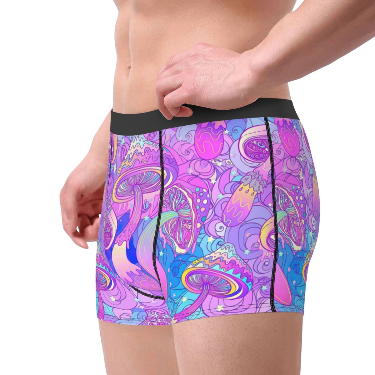男性ファッションサイケデリックマジックマッシュルームプリント - Men'S Fashion Underwear のレビューと価格