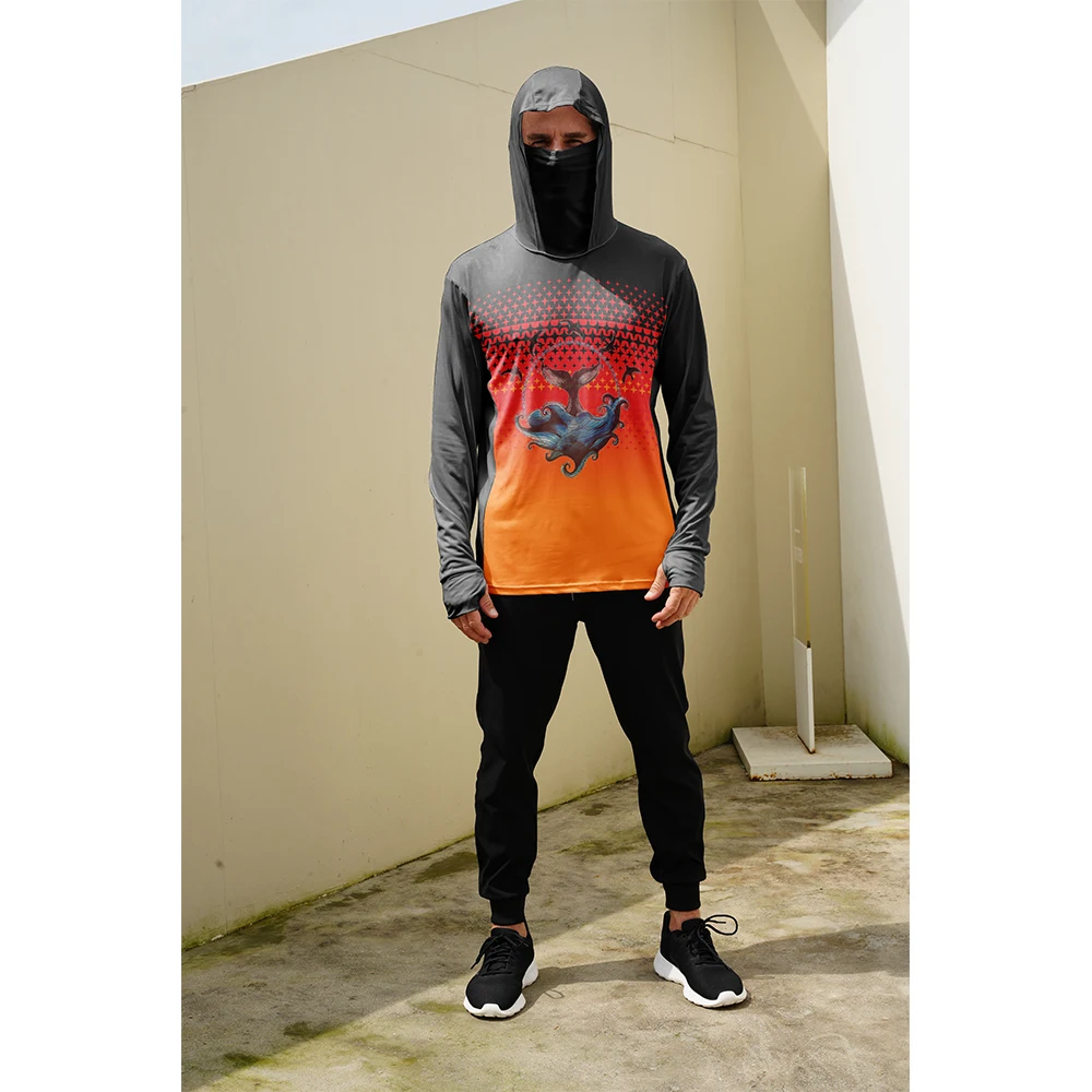 釣り用シャツ メンズ 日焼け防止 フード付きマスク 一体型  - Men'S Fashion Hoodie のレビューと価格