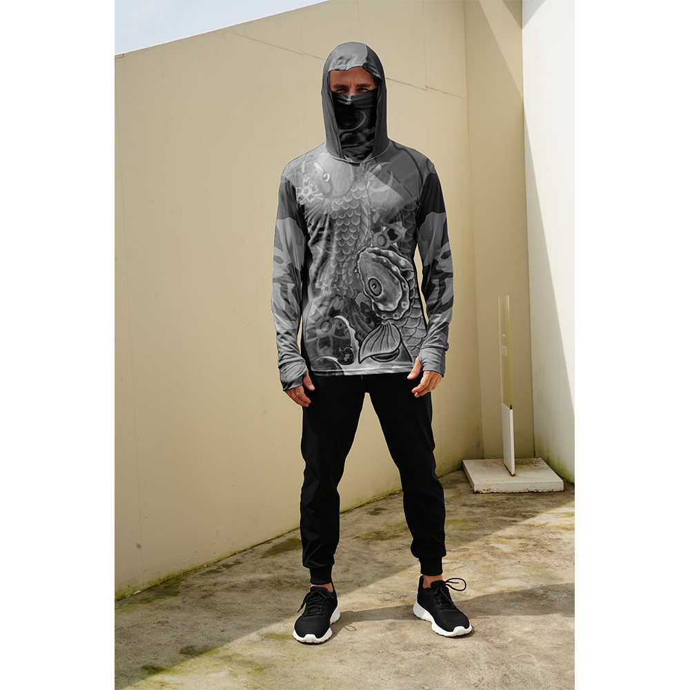 釣り用シャツ メンズ 日焼け防止 フード付きマスク 一体型  - Men'S Fashion Hoodie のレビューと価格