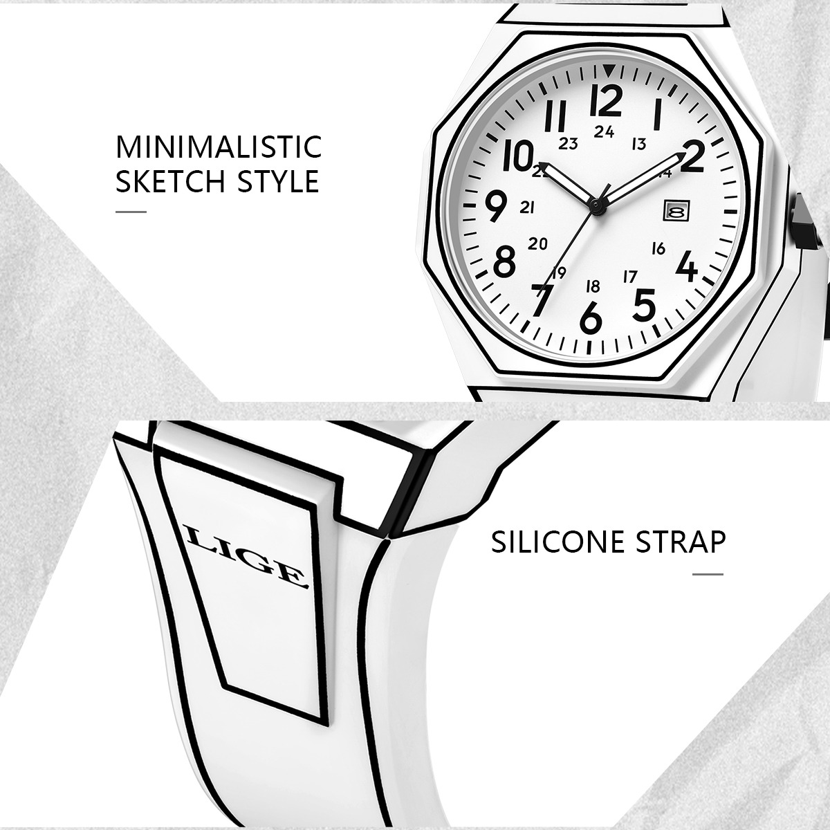 LIGE 新しいメンズ腕時計ミリタリーメンズクォーツ腕時計フ - Men'S Fashion Box のレビューと価格