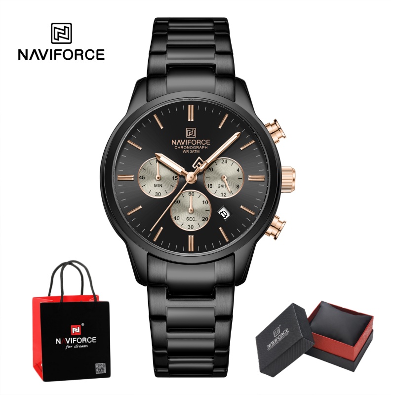 NAVIFORCE メンズクォーツクロノグラフウォッチ 防水 - Men'S Fashion Box のレビューと価格