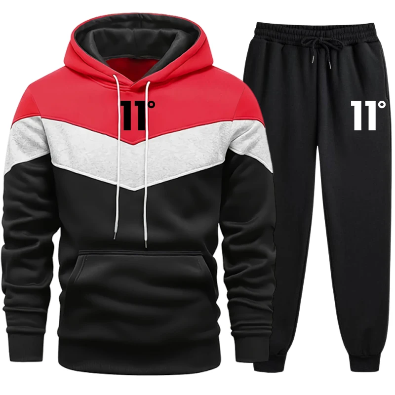メンズ新作トラックスーツ カジュアルトリコロールスプライスパ - Men'S Fashion Hoodie のレビューと価格