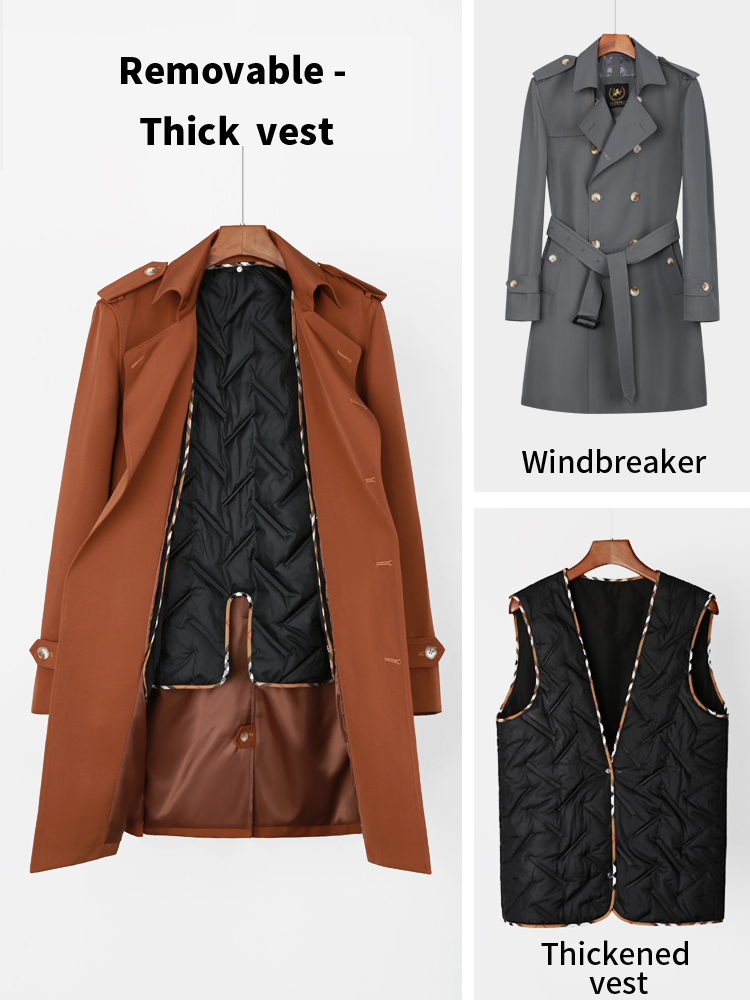 本物のウインドブレーカーメンズロングスタイル春と秋の新しい取 - Mens Fashion Young のレビューと価格
