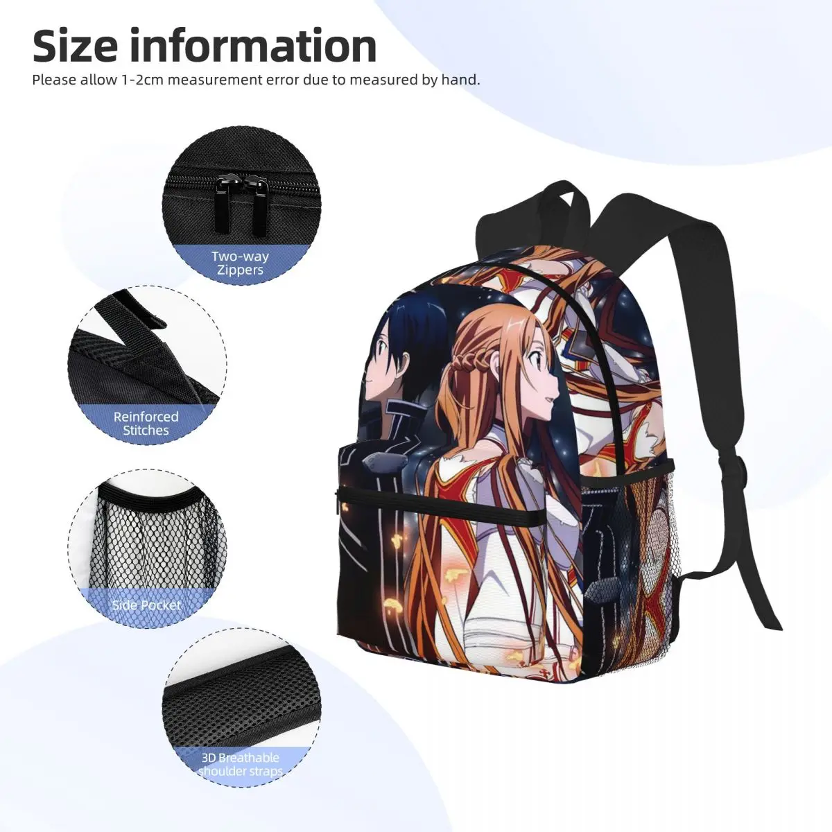 ソードアートオンラインキリトとアスナ学生バックパックスクール - Men'S Fashion Online のレビューと価格