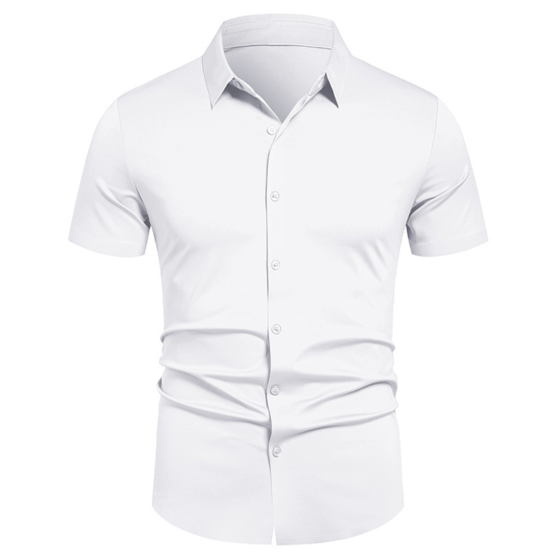 アイロン不要ビジネスシャツメンズ夏無地半袖フォーマルワークシ - Men'S Fashion Color のレビューと価格