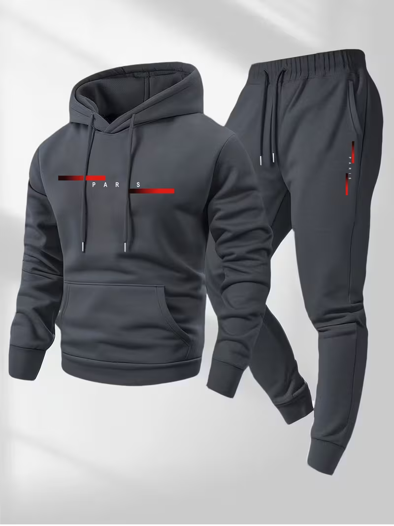 メンズベストセラー トレンドレタープリントセット ツーピース - Men'S Fashion Hoodie のレビューと価格