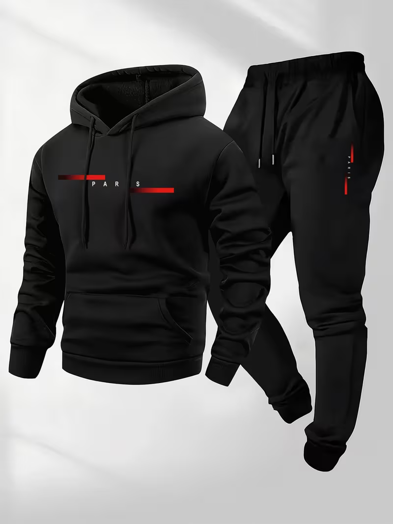 メンズベストセラー トレンドレタープリントセット ツーピース - Men'S Fashion Hoodie のレビューと価格