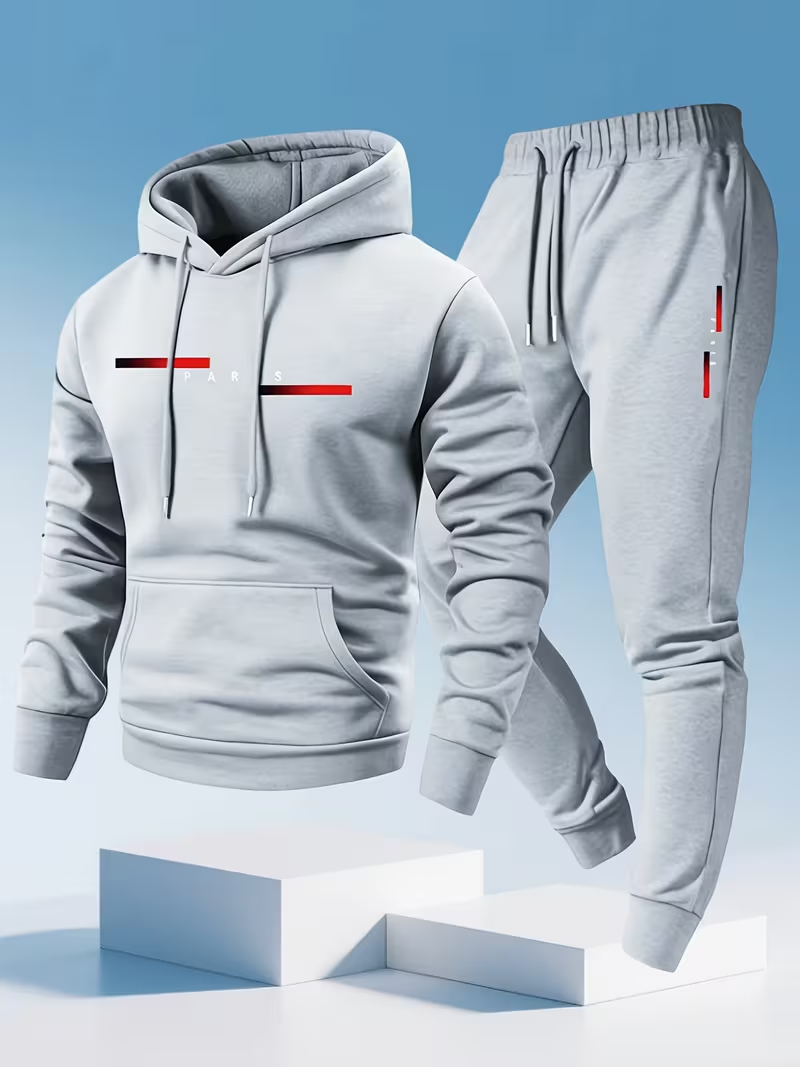 メンズベストセラー トレンドレタープリントセット ツーピース - Men'S Fashion Hoodie のレビューと価格
