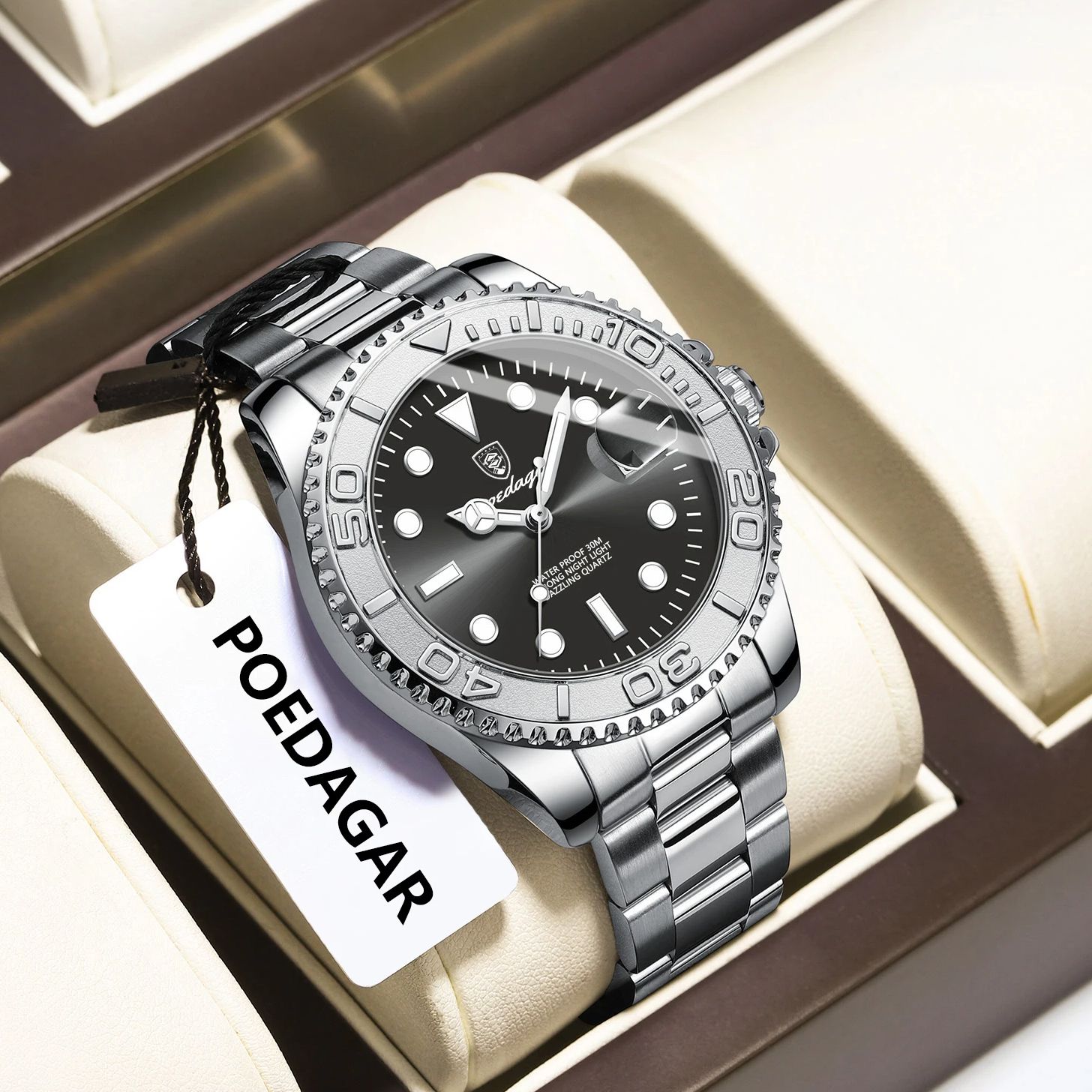 POEDAGAR トレンディなスポーツマンウォッチ発光防水ス - Men'S Fashion Box のレビューと価格