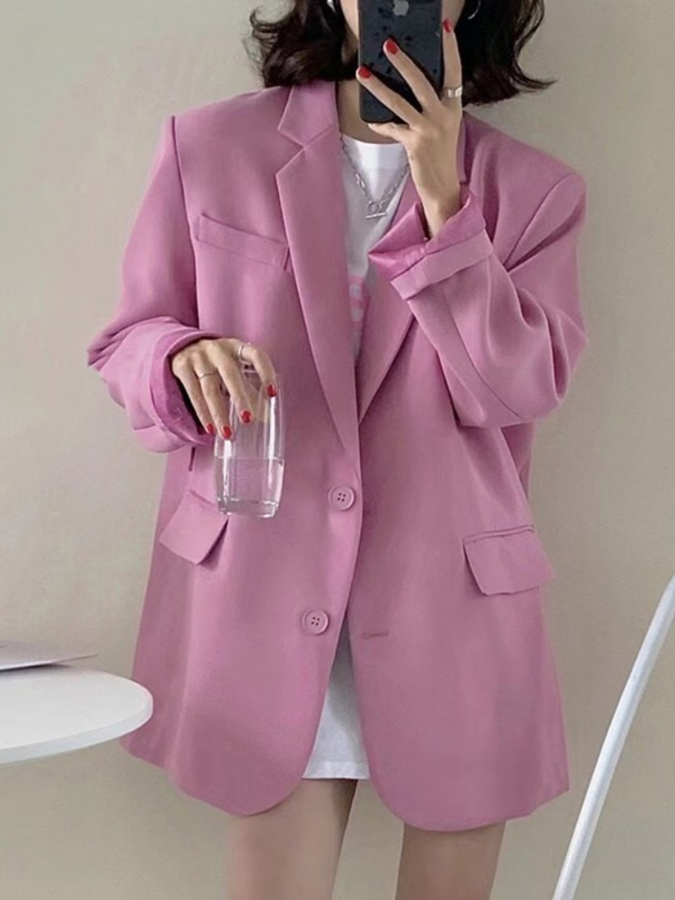 新しい女性春夏無地スーツジャケット女性韓国ファッションカジュ - Mens Fashion Blazer のレビューと価格