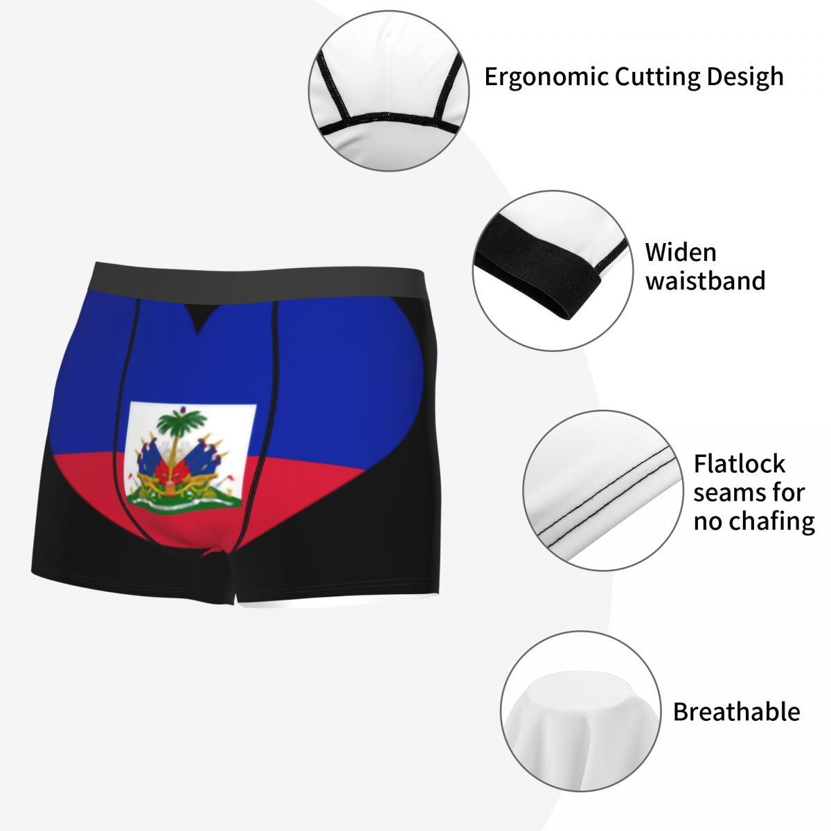 ファッションハイチ国旗ボクサーショーツパンツ男性ストレッチブ - Men'S Fashion Underwear のレビューと価格