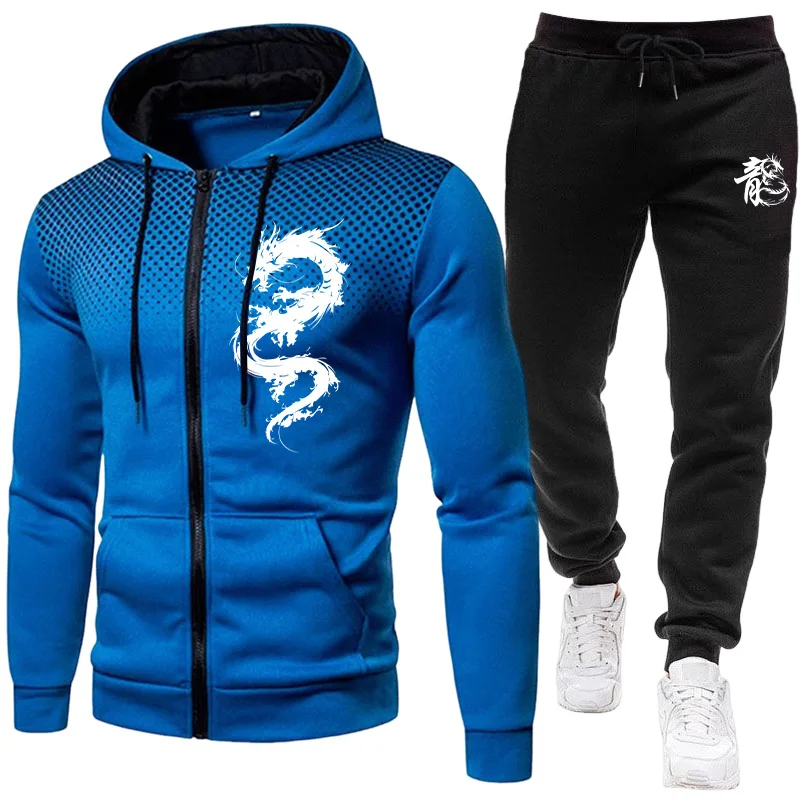 メンズパリドラゴン柄ファッションプリントセットアップ ツーピ - Men'S Fashion Hoodie のレビューと価格