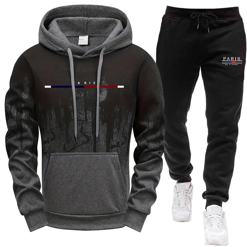 メンズセット/フーディー/パンツ 秋冬用 フード付きスウェッ - Men'S Fashion Hoodie のレビューと価格