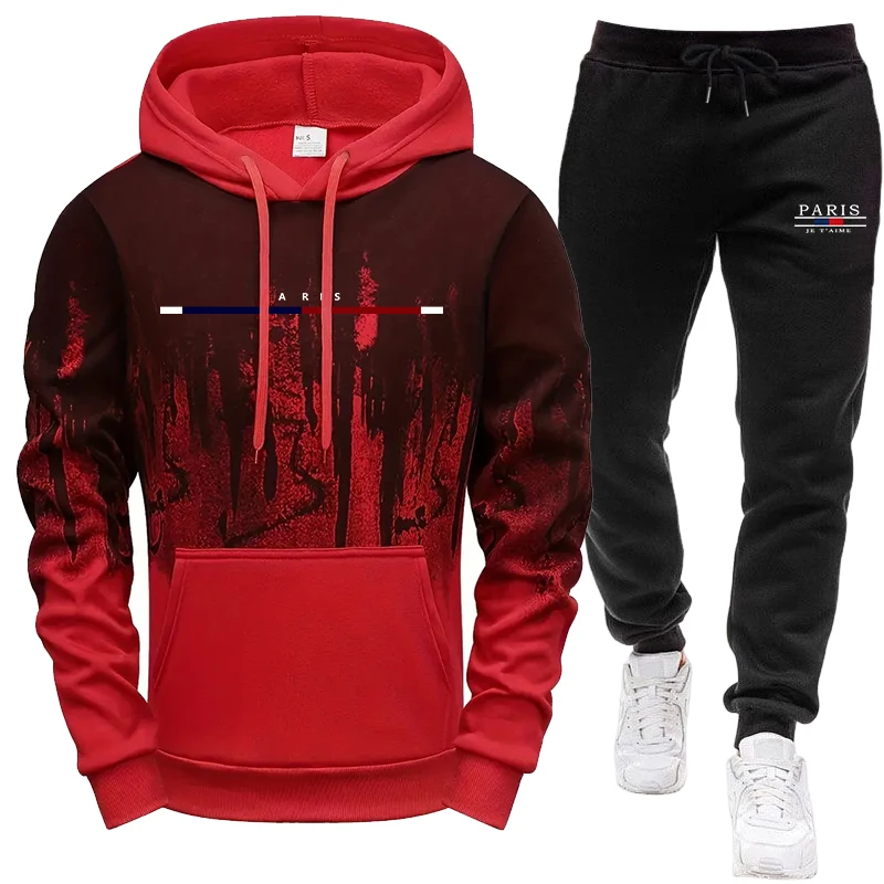 メンズセット/フーディー/パンツ 秋冬用 フード付きスウェッ - Men'S Fashion Hoodie のレビューと価格