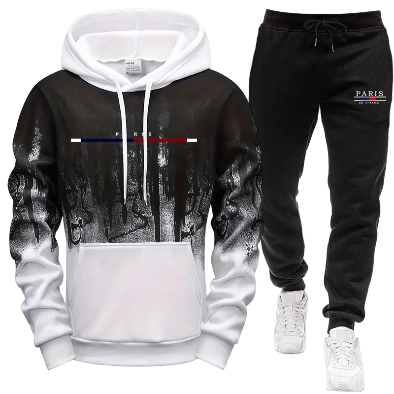 メンズセット/フーディー/パンツ 秋冬用 フード付きスウェッ - Men'S Fashion Hoodie のレビューと価格