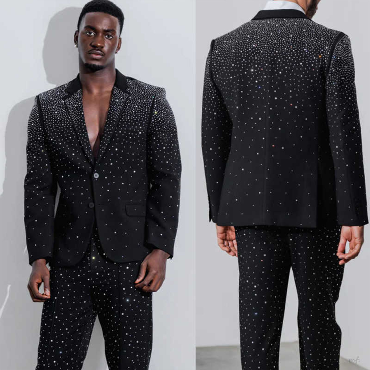 ラグジュアリーダイヤモンドメンズスーツ グルームウェディング - Mens Fashion Blazer のレビューと価格