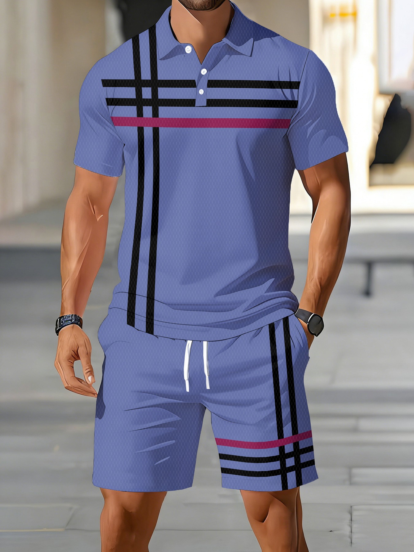 2026年夏 アメリカンメンズポロシャツセット ストリートカ - Men'S Fashion Polo のレビューと価格